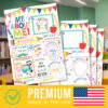 AAM_Listing_Colorful Bright White Colorful Star Student Read All About Me Posters, Set of 20