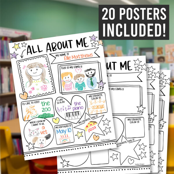 vintage student of the month 1 Star Student Read All About Me Posters, Set of 20