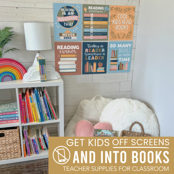 Colorful Pastel Reading Posters For Classroom Library Decor, Set of 6
