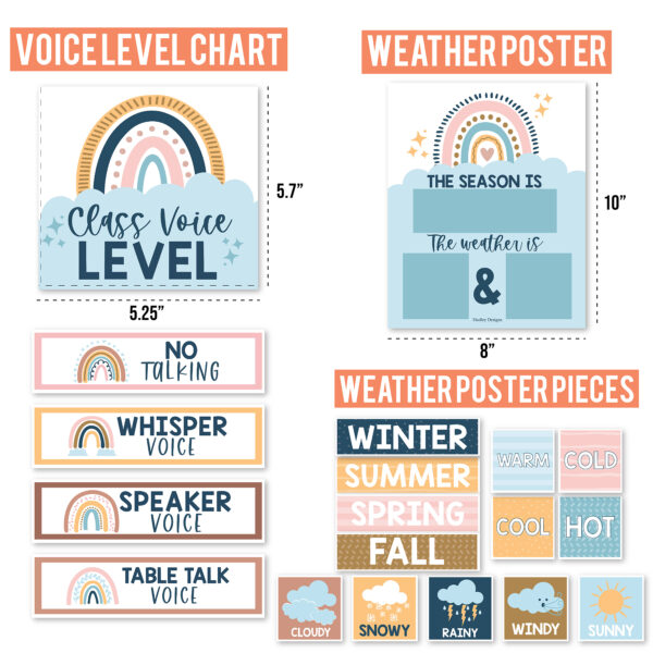 Boho Circle Time Bulletin Board Calendar for Classroom