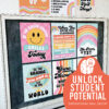 Retro inspirational wall art for kids motivational posters 1 Retro Growth Mindset Classroom Decor Posters, Set of 9
