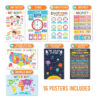 colorful kids playroom decor wall 1 Colorful Preschool Educational Laminated Posters For Toddlers, Set of 16