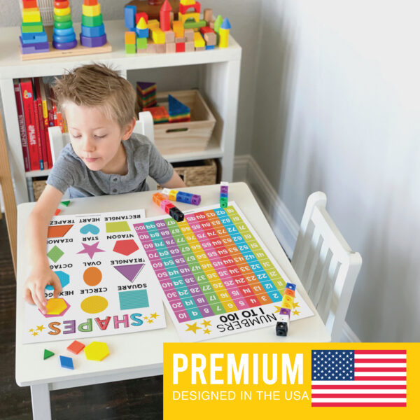yellow preschool posters for classroom decor theme sets 1 Colorful Preschool Educational Laminated Posters For Toddlers, Set of 16