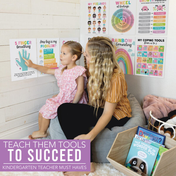 colorful social emotional learning posters for kids ages 3-5 1 Colorful Calming Corner and Feelings Chart Posters, Set of 9
