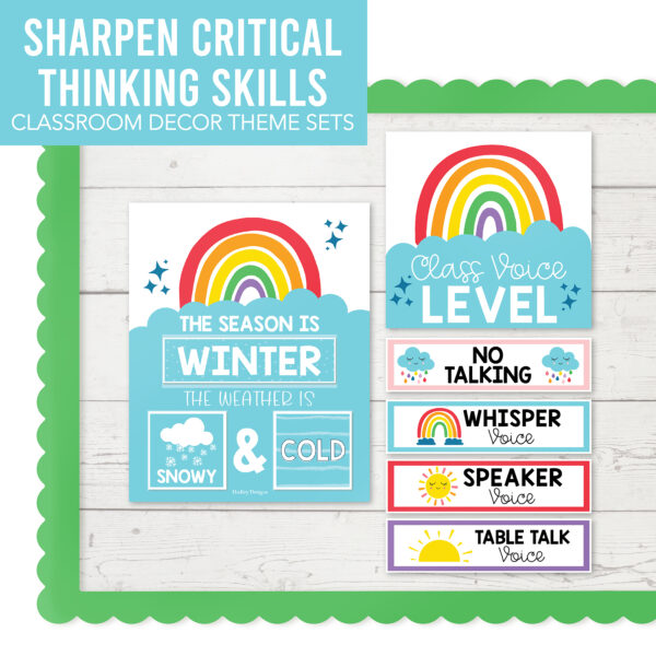 Rainbow Circle Time Bulletin Board Calendar for Classroom