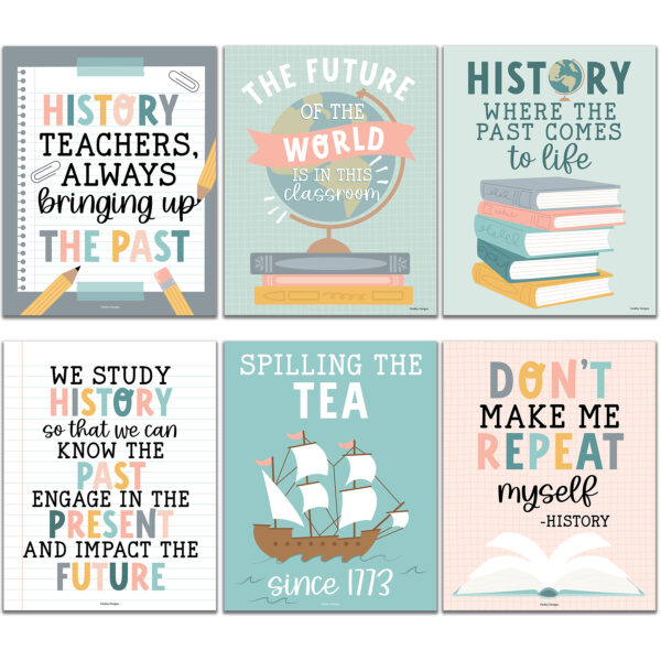 bright world history classroom decorations for teachers elementa Boho History Bulletin Board Classroom Decor Posters, Set of 6