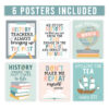 colorful social studies classroom decorations 3rd grade 1 Boho History Bulletin Board Classroom Decor Posters, Set of 6