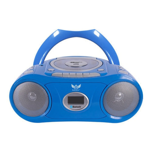 6-Station Listening Center with AudioAce Bluetooth Boombox, 6 SchoolMate Personal-Sized Headphones, Jackbox & Carry Case