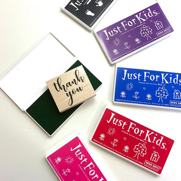 Just for Kids Washable Ink Pad, Black, Pack of 6