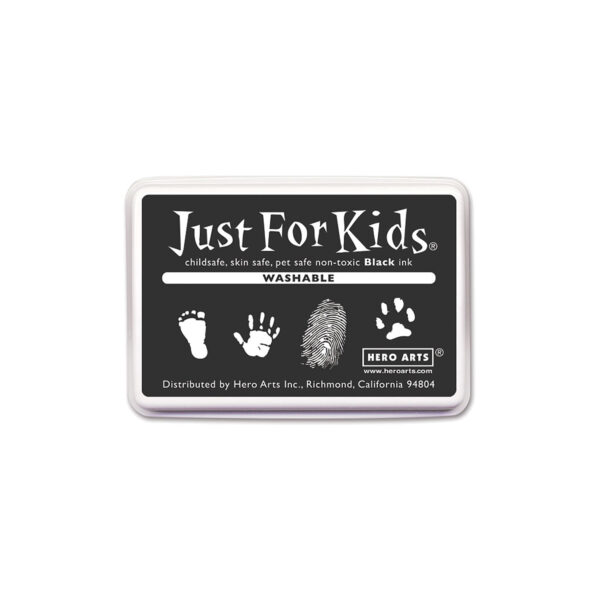Just for Kids Washable Ink Pad, Black, Pack of 6