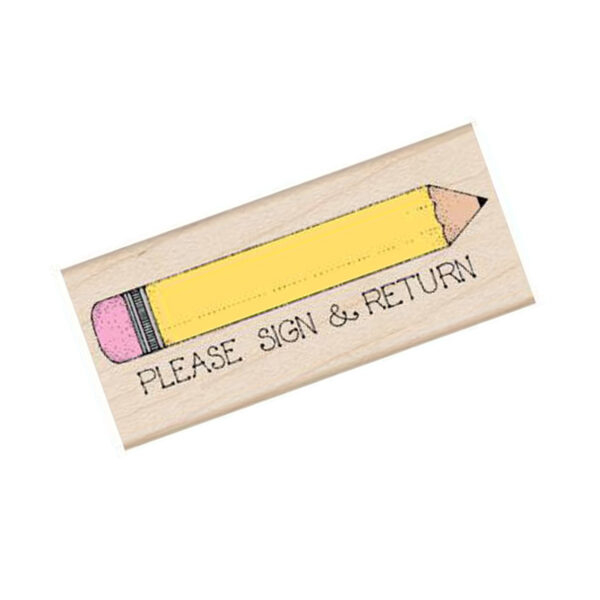 Please Sign & Return Pencil Stamp, Pack of 3