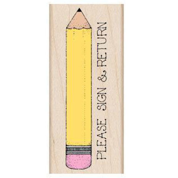 Please Sign & Return Pencil Stamp, Pack of 3