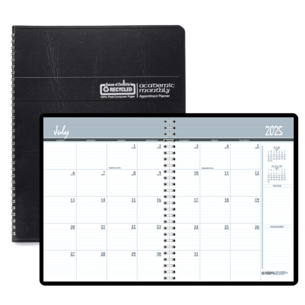 Monthly Calendar Academic Planner Book, 14 Months (Jul-Aug), 8.5" x 11"