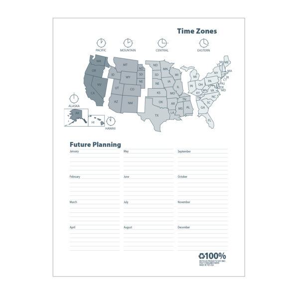 Monthly Calendar Academic Planner Book, 14 Months (Jul-Aug), 8.5" x 11"