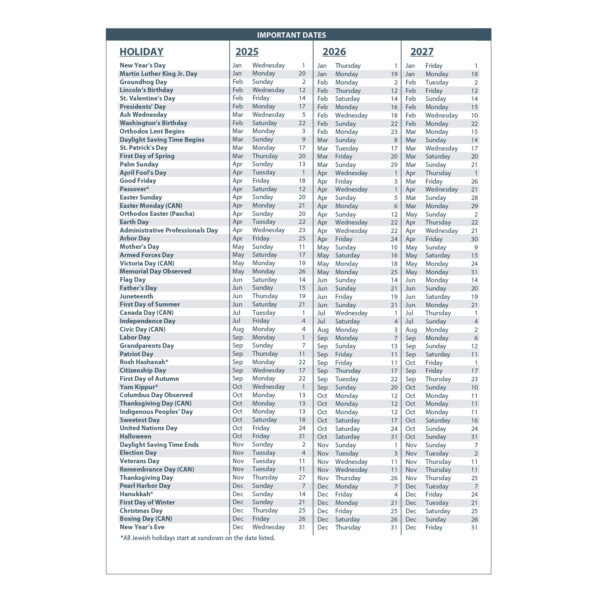 Monthly Calendar Academic Planner Book, 14 Months (Jul-Aug), 8.5" x 11"