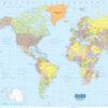 Laminated World Map, 50" x 33"