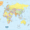 Laminated World Map, 38" x 25"
