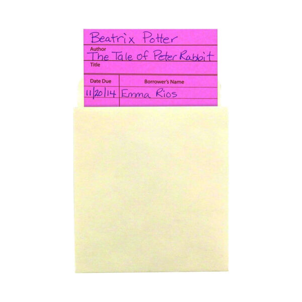 Bright Sticky Back Library Pockets, Manila, 40 Per Pack, 3 Packs