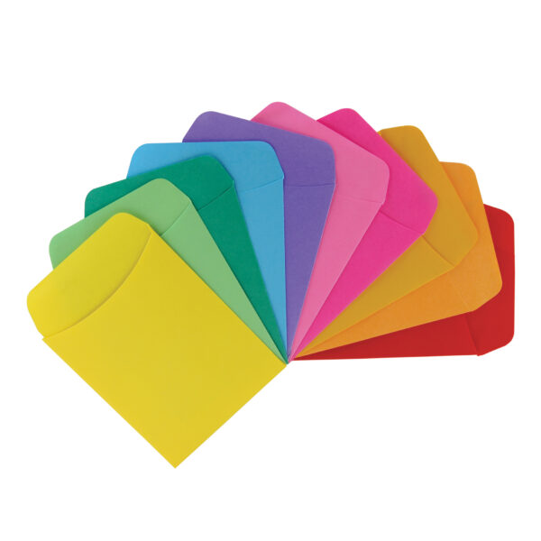 ERSHYG15730-3_1.jpg Self-Adhesive Library Pockets, 3.5" x 4.875", 10 Colors, 30 Per Pack, 3 Packs