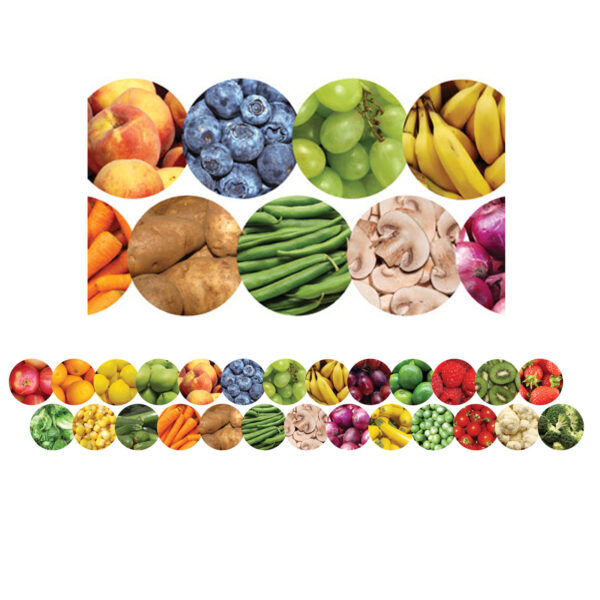 Fruits And Veggies Border, 36 Feet Per Pack, 6 Packs