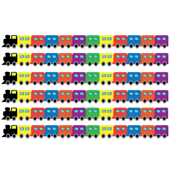 Train Die-Cut Border, 12 Strips-36 Feet Per Pack, 6 Packs