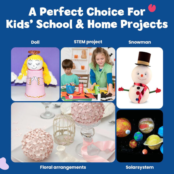 Craft Foam Balls, 3 Inch, White, Pack of 50