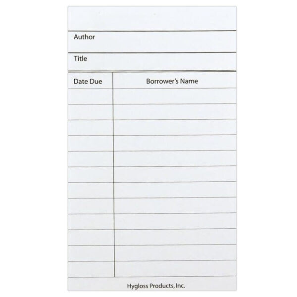 Library Cards, Assorted Colors, Pack of 500