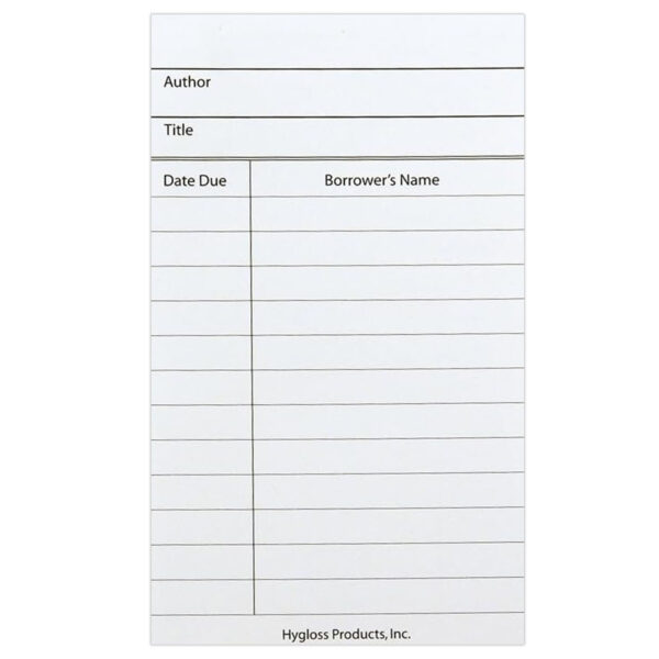 Library Cards, White, Pack of 500