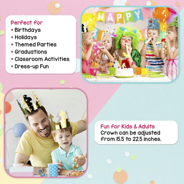 Bright Gold Crowns, 24 Per Pack, 3 Packs