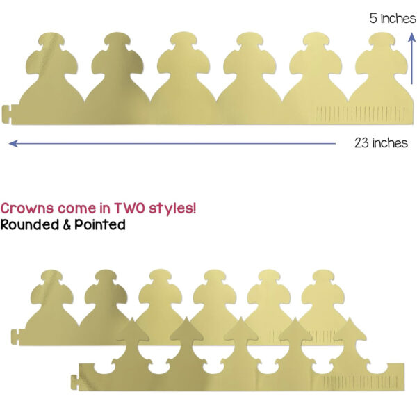 Bright Gold Crowns, 24 Per Pack, 3 Packs