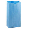 Gusseted Paper Bags, #6 (6" x 3.5" x 11"), Blue, Pack of 50
