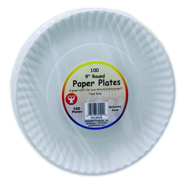 ERSHYG69109-6_1.jpg White Paper Plates, 9-Inch, 100 Per Pack, 6 Packs