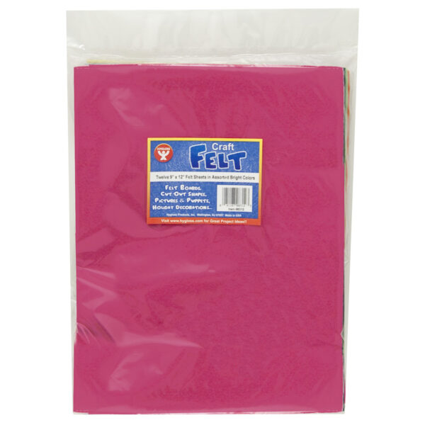 ERSHYG8312-3_1.jpg Craft Felt, 9" x 12", 12 Sheets Per Pack, 3 Packs