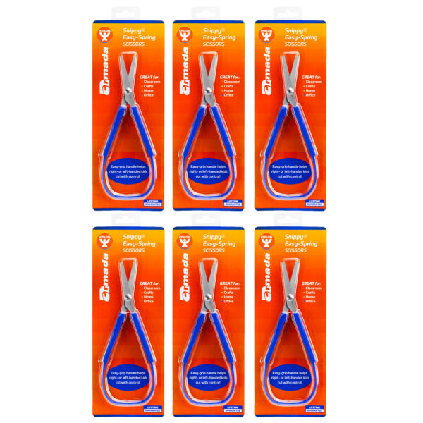 Snippy Easy Spring Loop Scissors, Blunt Tip, Pack of 6