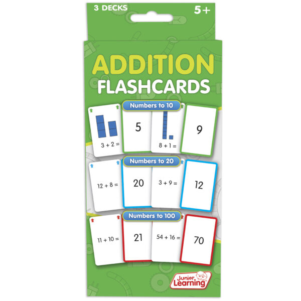 Addition Flashcards, 3 Sets Per Pack, 3 Packs