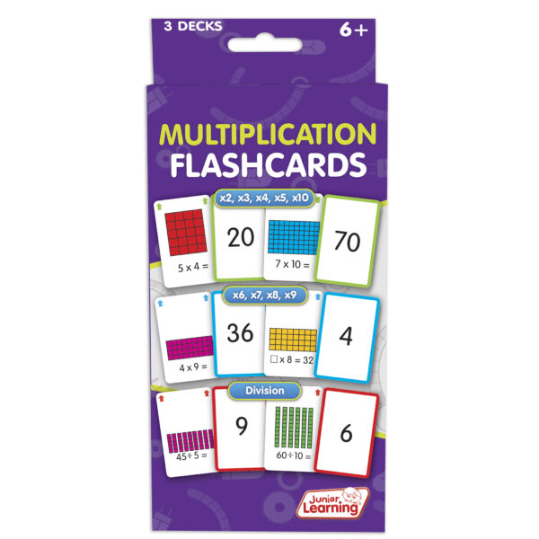 Multiplication Flashcards, 3 Sets Per Pack, 3 Packs