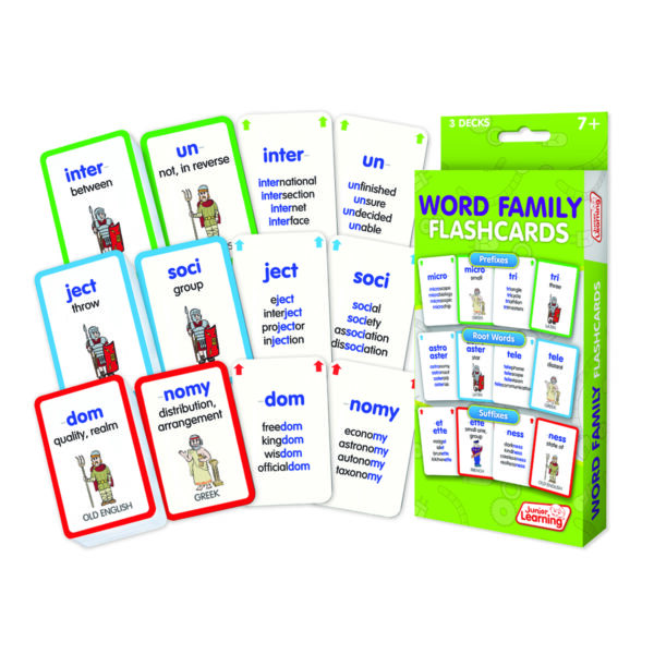 Word Families Flash Cards, 3 Decks Per Pack, 3 Packs