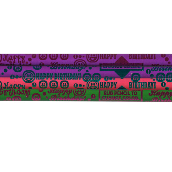 Thermo Happy Birthday Pencils, Assorted Colors, 12 Per Pack, 12 Packs
