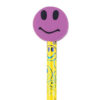 Pencil & Eraser Topper Write-Ons, Smiley Face, Pack of 36
