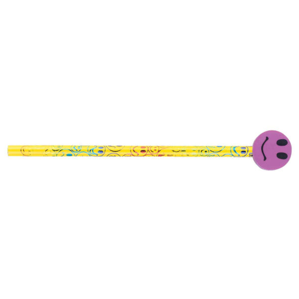 Pencil & Eraser Topper Write-Ons, Smiley Face, Pack of 36