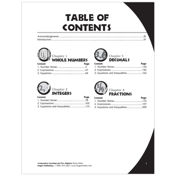 Cooperative Learning & Pre-Algebra Secondary Activities Book, Grade 6-10