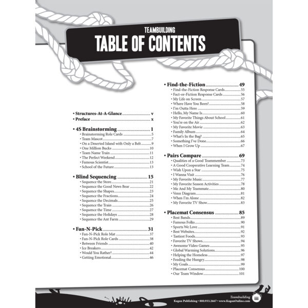 Teambuilding Cooperative Learning Structures Book, Grade Pre-K-12