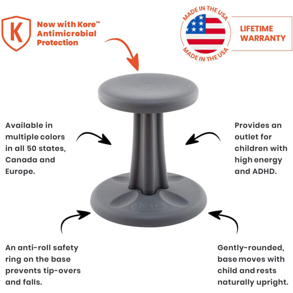 Pre-School Wobble Chair 12" Grey