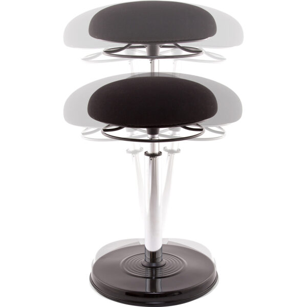 Office PLUS Sit-Stand Adjustable Chair 21.5-32", Black