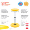 Kids Adjustable Tall Wobble Chair 16.5-24", Yellow