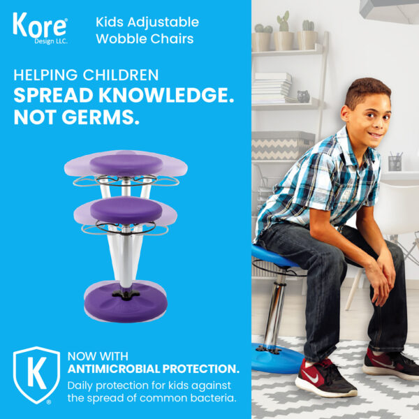 Kids Adjustable Tall Wobble Chair 16.5-24", Purple