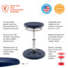 Kids Adjustable Standard Wobble Chair 14-19", Dark Blue