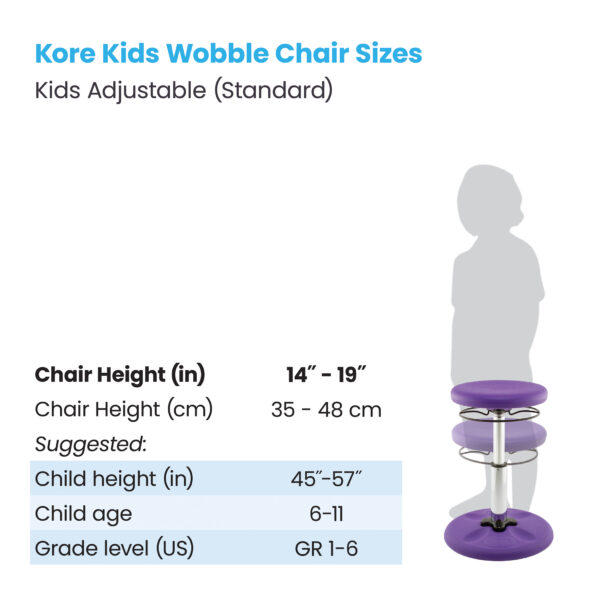 Kids Adjustable Standard Wobble Chair 14-19", Purple