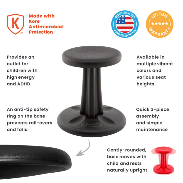 Junior Wobble Chair 16", Black