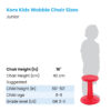 Junior Wobble Chair 16", Red